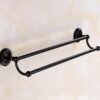 N/A Black Bronze Surface Double Rod Kitchen and Bathroom Pendant Hardware Bathroom Towel Rack Copper Material