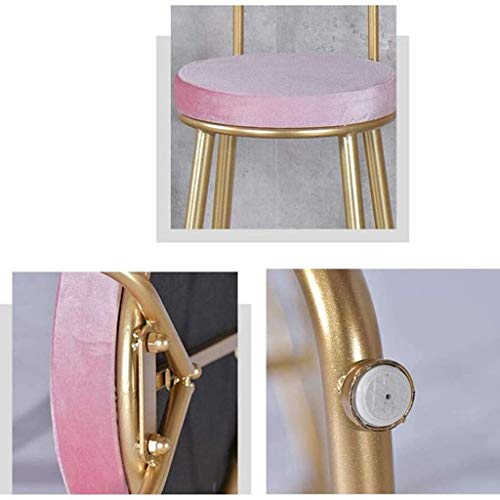SDFGH Bar Stool Chairs High Chair Wrought Iron Bar Chair Gold Stool Dining Chair Nordic Pub Accessories Leisure (Color : D)