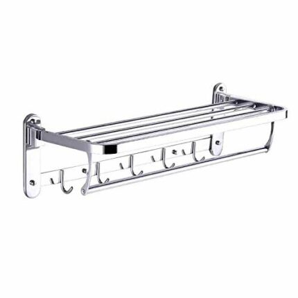 DINGZZ Stainless Steel Towel Rack Wall Mount Towel Holder Shelf Towel Shelf Steel for Hotel Bathroom Towel Rack