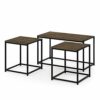 Furinno Camnus Modern Living Room Table Set with One Coffee Table and Two Side Tables, French Oak Grey