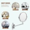 Healvian Bathroom Makeup Mirror 3X Magnifying Wall Mounted Double-Sided Folding Mirror Wall Mounted Makeup Vanity Mirror Rotation Magnifying Bath