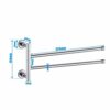 Wenko Wenselaar GmbH & CO KG Power-Loc Towel Holder with 2 Arms Elegance-Fixing Without Drilling, Zinc diecasting, Silver Shiny, 12 x 4 x 35 cm