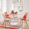 IHANA Dining Chair with Cushioned Pad Seat & Solid Beech Wood Legs for Mid Century Modern Dining Room Living Room Bedroom Kitchen & Lounge