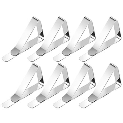 Lunji 8pcs Table Cloth Clips for Outside Table, Tablecloth Clips for Outdoor Tables, Stainless Steel Clips for Garden Weddings Restaurant Picnics