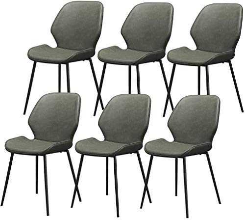 Modern Kitchen Dining Room Chairs Dining Chairs Set Of 6 PU Leather Cushion Seat Kitchen Chair With Metal Legs Non-Slip Mat Bar Chairs For Kitche