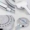 Shower Head and Hose 1.5M, High Pressure Shower Head with 5 Spray Modes, Turbocharged Design Powerful Shower Head for Low Water Pressure (Steel)