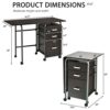 WALNUT Folding Computer Laptop Desk On Wheels Home Office Furniture With 3 Drawers Desk (Color : Argento, Size : 18.5"x20"x29")