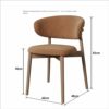 WALNUT Dining Chairs Relax Ergonomic Dining Chair Kitchen Leathr Wooden Home Furniture (Color : 3-pack, Size : Light Grey)