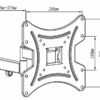 Wall Bracket for LCD TV 23-42 Inches Tilts and Rotates Wall Clearance 55-325 mm