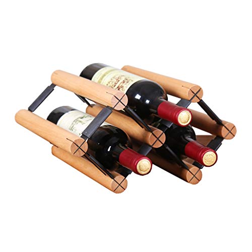 NEOCHY Wine Rack Household European Style Solid Retro Decoration Wine Cabinet Wine Storage Rack