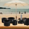 6 Pcs Umbrella Base Stand Replacement Parts,Courtyard Umbrella Base Replacement Parts Outdoor Umbrella Hole Ring Plug Cover with M8 Thread Screw