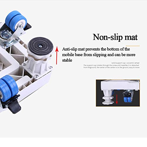 JJZXD Movable Refrigerator Floor Trolley Fridge Stand Washing Machine Holder 4 Strong Feet Mobile Stand with Brake Wheel 500kg