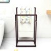 HOMERECOMMEND Metal Towel Rack Stand Bathroom freestanding Towel Racks for Bathroom Outdoor Towel Rack 3 Bars Freestanding Drying Shelf White Was