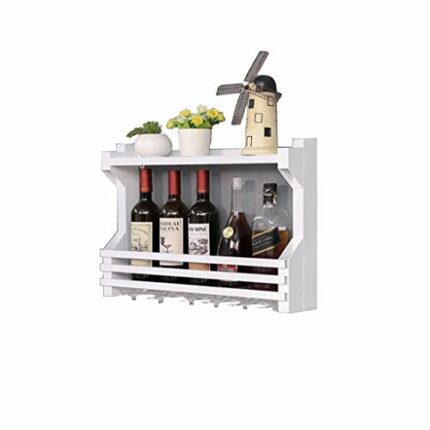 PIBM Stylish Simplicity Wine Shelf European Wrought Iron Wine Rack, Wall Hanging Wine Rack, Creative Restaurant Decoration Wine Cabinet, Gold , 1