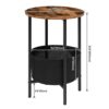 HOOBRO Round Side Table, Sofa End Coffee Drink Snack Table, Bedside Lamp Table with Removable and Washable Storage Basket, for Small Spaces, Livi