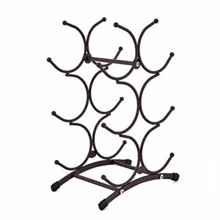 ZYZMH Wine Rack Metal Freestanding Kitchen Storage Stand Wine Cabinet Grape Wine Shelf Display Bar