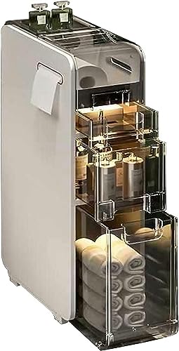 OPSREY Slim Bathroom Storage Corner Floor Cabinet, Narrow Toilet Paper Organiser Unit for Small Space, Home Living Room Bedroom