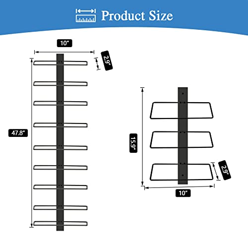 C&AHOME Wall Mounted Wine Rack, 9 Bottle Wall Mounted Wine Rack, Adjustable and Separable Metal Hanging Wine Bottle Holder, Freely Wall Wine Rack