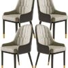dining chair Office Reception Chairs Business Dining Chairs Set Kitchen Dining Chairs Set of 4 Modern High Back Soft Seat Living Room Chairs Wate