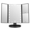 WEILY Vanity Makeup Mirror,1x/2x/3x Tri-Fold Makeup Mirror with 21 LED Lights, Adjustable Touch Screen Lighted Mirror Dressing Mirror, gift for w