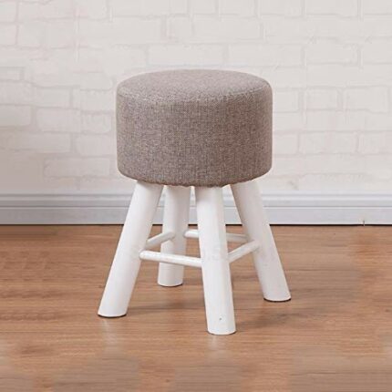 LUKEO Solid Wood Desk Stool, Household Makeup Stool, Shoe Changer, Minimalist Dining Stool, Adult Creative Sofa Stool