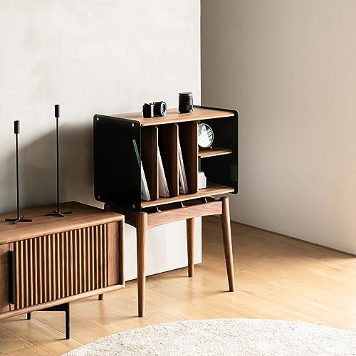 JYDQM Nightstand Book And Newspaper Cabinet Black Walnut Side Cabinet Nightstand Wabi-Sabi Wind Side A Few