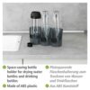 Wenko Filia, Space-Saving Bottle Holder with Non-Slip Coating on The Base, ABS Rustproof Stainless Steel Plastic (TPR), Gray, 29 x 27 x 12,5 cm
