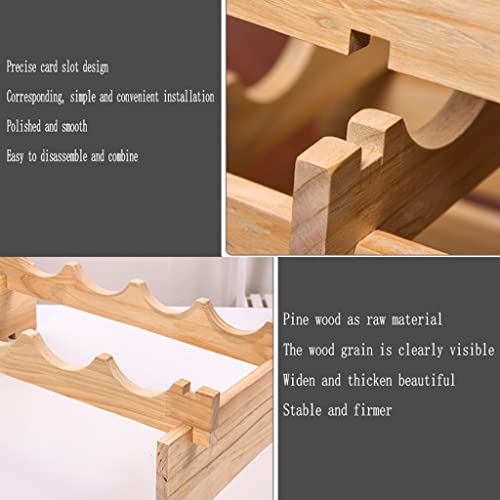 Yalych Home Kitchen Wine Racks Household Wine Rack Decoration, Wine Holder, Wood Wine Rack Stackable, Small Wine Cabinet Display Rack Wine Lattic