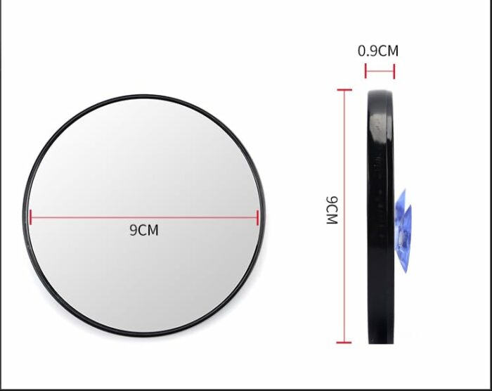 LOWIXI 10X Magnifying Makeup Mirror, Round Mirror 2 Suction Cups Facial Makeup Cosmetic Absorption Shaving Home Makeup Travel Essential(Diameter