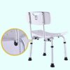 Bath Stools,Shower Chair Bathroom Safety Shower Stool Bath Bench Seat Disabled Adjustable Bath Chair Can Lift with Backrest,White