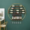 ZYZMH Wall Mounted Wine Rack Restaurant Singing Bar on Wall Iron Art Storage Cabinet Hanging Round Wine Rack (Color : D, Size : As show)