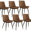 dining chair Office Reception Chairs Business Dining Chairs Set Kitchen Dining Chairs Set of 6 with Metal Legs PU Leather Seat and Backrests Kitc