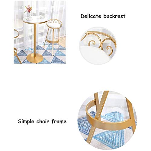 SDFGH Bar Stool chairs High Chair Wrought Iron Bar Chair Gold Stool Dining Chair Nordic Pub Accessories Leisure