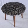 Gifts And Artefacts 42 x 42 Inches Round Shape Black Agate Stone Kitchen Table Epoxy Art Dining Table Top add Elegant Look to your Lifestyle