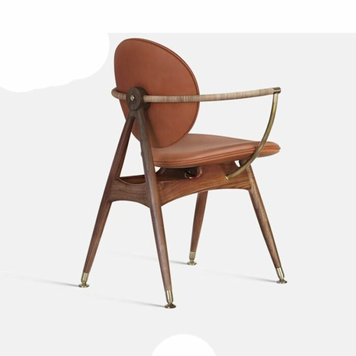 WALNUT Simple Dining Chair Solid Wood Designer Hotel Chair Restaurant Relax Armchair Home Furniture