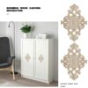 4PCS Wood Carved Appliques Unpainted Onlay Furniture Ornament Wooden Flower Shape Decoration for Home Furniture Wall Cabinet Door Mirror 15x10.5c