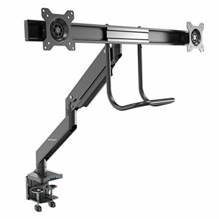 StarTech.com Desk Mount Dual Monitor Arm with USB & Audio - Slim Full Motion Adjustable Dual Monitor VESA Mount for up to 32" Displays - Ergonomi
