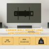 SEAAN Long Reach TV Wall Bracket, Swivel Tilt Corner TV Mount for 32"-65" TVs, 80cm of Extension, Mount Max Up to 35kg, VESA 600x400mm