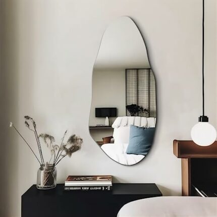 Irregular Mirror for Wall,Bathroom Mirrors for Vanity Entryway Living Room,Asymmetrical Body Mirror Frameless Mirror(32''x15'')