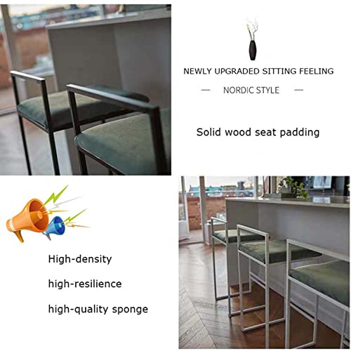 Set of 2 Bar Stools, with Comfortable And Soft Bar Stools Modern Round Upholstered Barstools for Kitchen Dining Room Industrial Barstools ( Seat