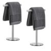 Pynsseu Bath Hand Towel Holder Standing, SUS304 Stainless Steel Matte Black T-Shape Towel Bar Rack Stand, Tower Bar for Bathroom Kitchen Vanity C
