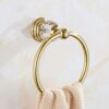 RAKUTE European Round Towel Ring Holder,Towel Rail,Made Stainless Steel Polished Gold Finished Zinc Alloy Concealed Screws Wall Mounted for Bathr