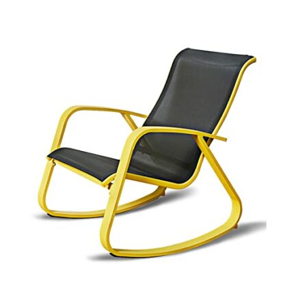 Grand patio Textilene Rocking Chair, Patio Rocker Seating, Weather Resistant, Lightweight, Relax Armchair for Indoor, Outdoor (Yellow, 1PC)