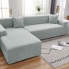 Sofa Cover 3 Seater L Shape - Soft Anti-slip High Stretch Solid Sofa Slipcovers Couch Cover Furniture Protectors with 2 Pillow Cases for L Shaped