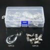 Swpeet 10Pcs Water-Drop Tablecloth Weights with 10Pcs Metal Clip Kit, Crystal Glass Teardrop Prisms Pendant Tablecloth Weights for Picnic Tables