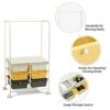 GRETD 6 Drawer Rolling Storage Cart Hanging Bar Office Dining Room Kitchen Modern Handle Dining Cart (Color : Wit, Size : 1pcs)