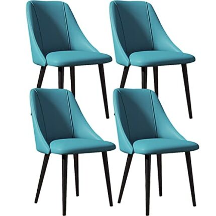 Kitchen Dining Room Furniture Chairs Dining Chairs Set Of 4 Living Room Side Chairs with Soft Pu Leather Cover Cushion Seat and Carbon Steel Legs