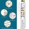 AIIKTOTA Bathroom Storage Cabinet,Floor Standing Display Cabinet,Home Storage Furniture Organizer Unit for Office Living Room Kitchen Entryway,Wh
