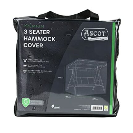 Ascot Premium 3 Seater Hammock Cover - 220 X 150 X 170 (H) cm Deep Black