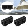BODYA 4Pcs 2-Way Pop-up Gazebo Replacement Connector Spare Parts Rectangular Bracket Set Black